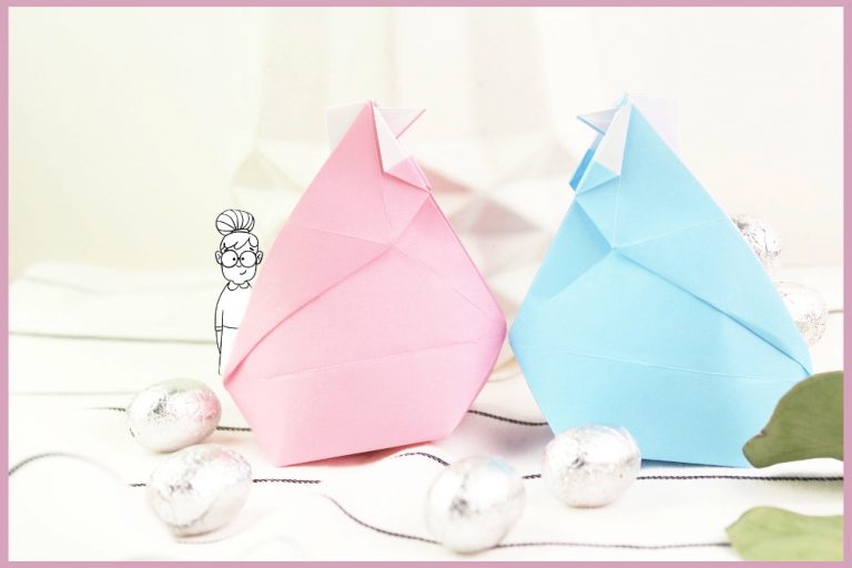Origami Huhn Faoltanleitung von frau friemel Origami Huhn Faltanleitung von frau friemel