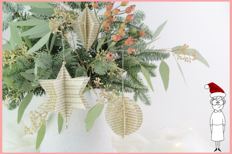 Basteln mit Bücher – Weihnachtbaumschmuck selber machen Basteln mit Bücher - Weihnachtbaumschmuck selber machen