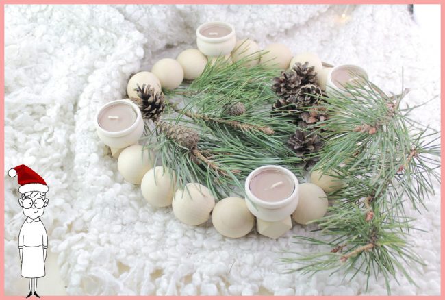DIY Adventskranz basteln aus Holzkugeln mit frau friemel DIY Adventskranz basteln aus Holzkugeln mit frau friemel