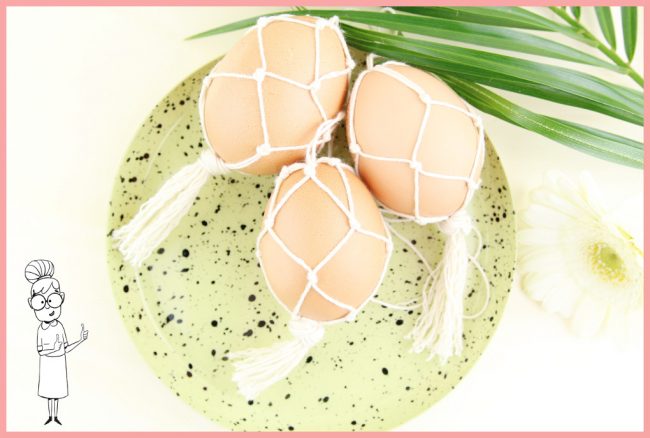 Osterdeko Boho Ostereier gestalten mit Makramee Osterdeko Boho Ostereier gestalten mit Makramee