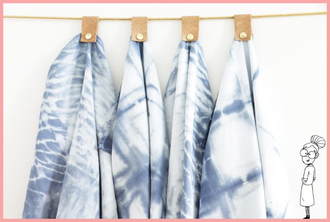 Shibori Geschirrtücher selbst gestalten mit Aufhänger aus Leder – DIY Anleitung von frau friemel Shibori Geschirrtücher selbst gestalten mit Aufhänger aus Leder - DIY Anleitung von frau friemel