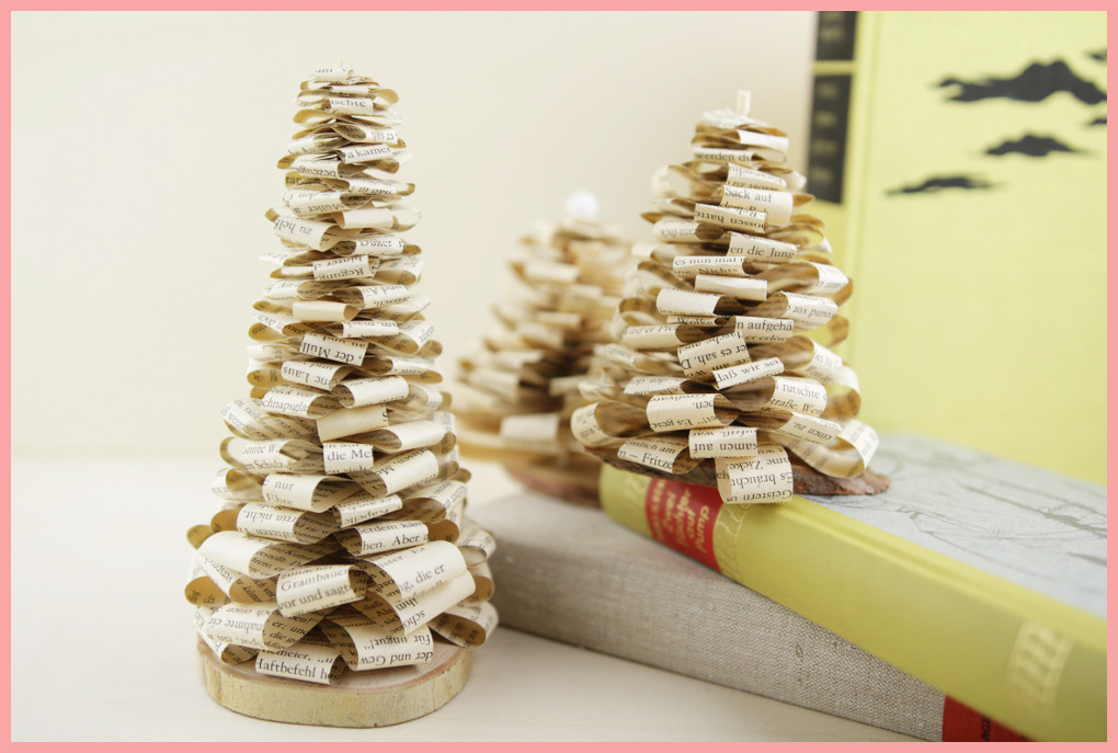 Tannenbaum falten aus alten Büchern mit frau friemel