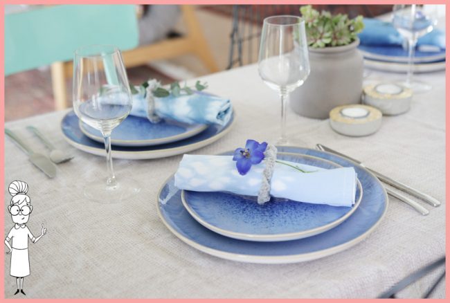 Serviettenringe basteln und Stoffservietten färben mit Shibori Serviettenringe basteln und Stoffservietten färben mit Shibori