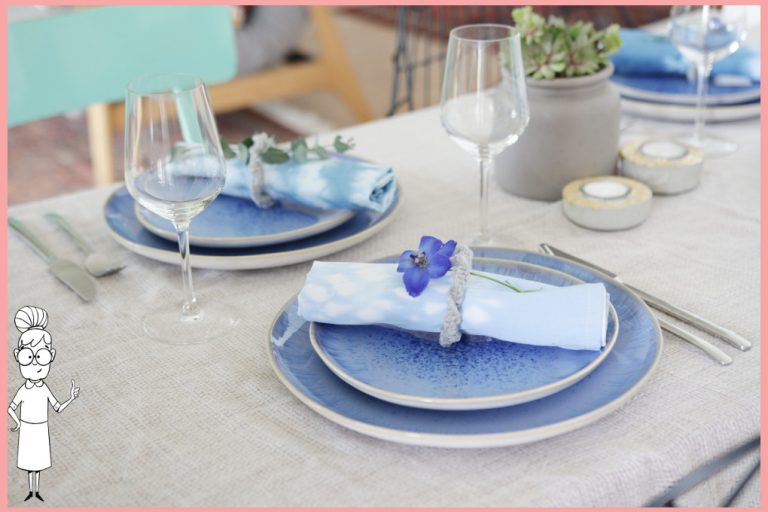 Serviettenringe basteln und Stoffservietten färben mit Shibori Serviettenringe basteln und Stoffservietten färben mit Shibori