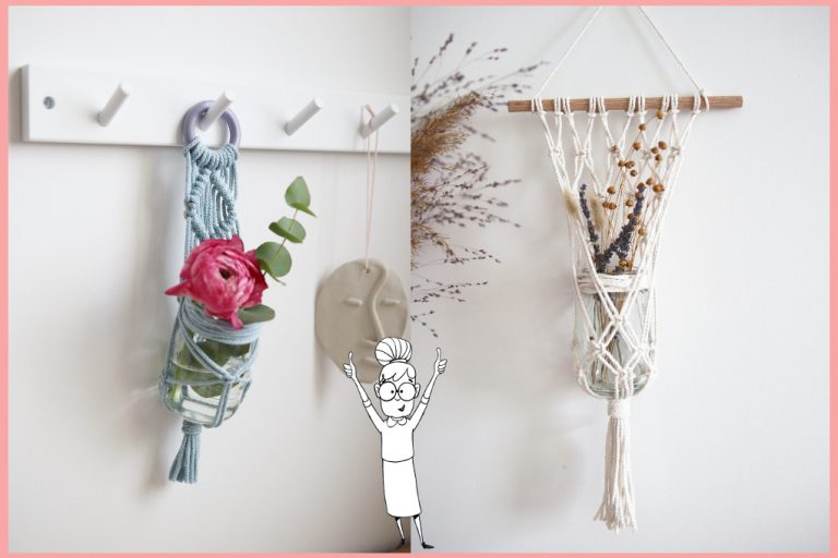 Makramee Blumenampel Wand – 2 Versionen Makramee Blumenampel Wand - 2 Versionen