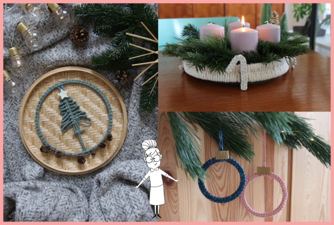 Weihnachtskränze basteln mit Makramee Weihnachtskränze basteln mit Makramee