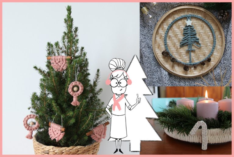 Scinzene Makramee Weihnachts Set - DIY Bastelset Mit Garn, Holzringen & Perlen Für Weihnachtsdeko