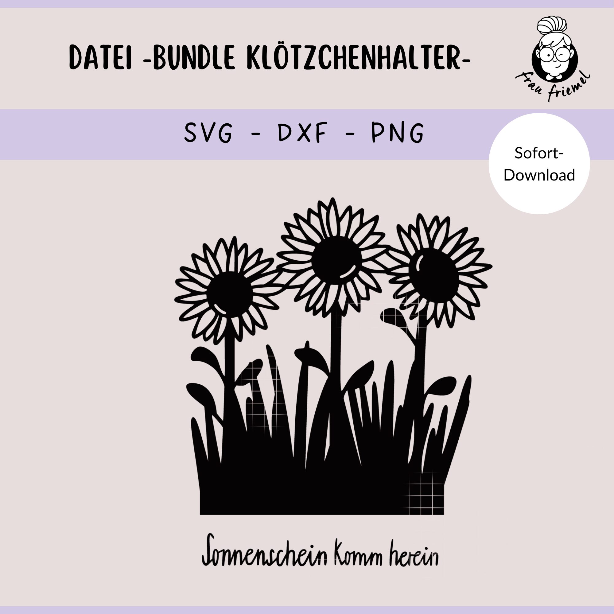 Bundle Plotterdateien Klötzchenhalter - Sonnenblumen