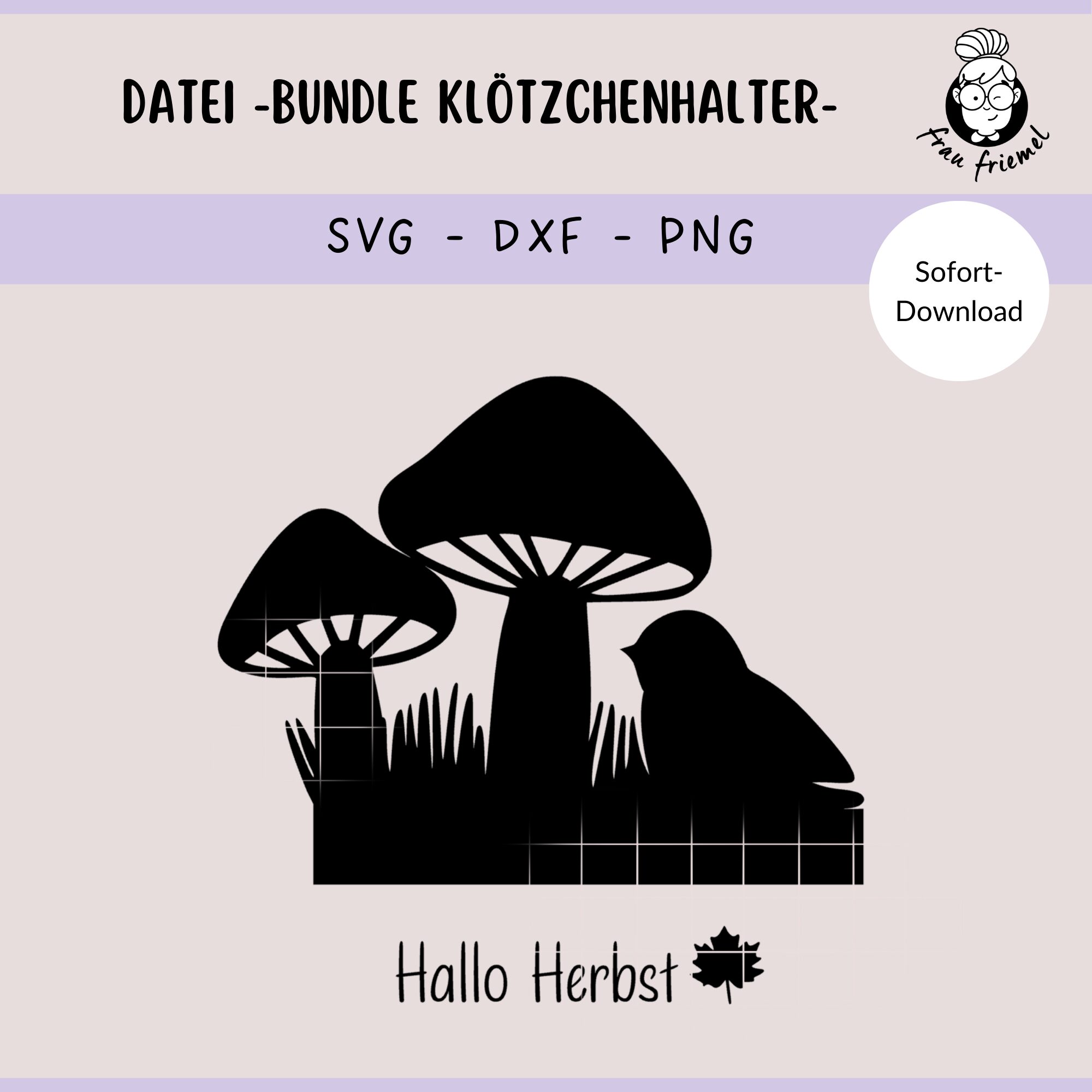 Bundle Plotterdateien Klötzchenhalter - Pilze