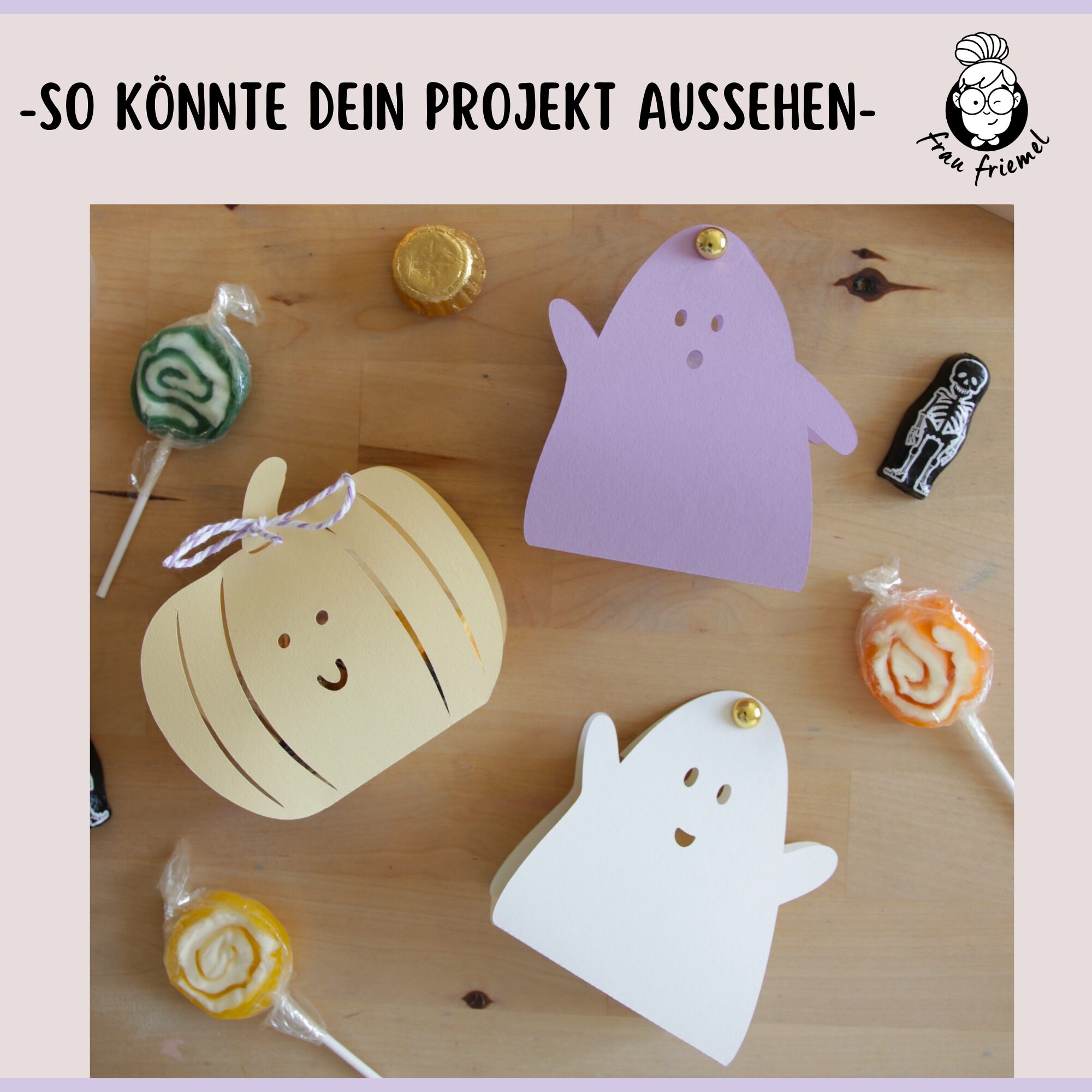 Plotterdatei Halloweenschachteln - Geister und Kürbis – Bild 2