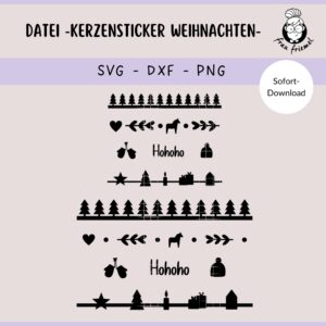 Plotterdatei Kerzensticker Weihnachten