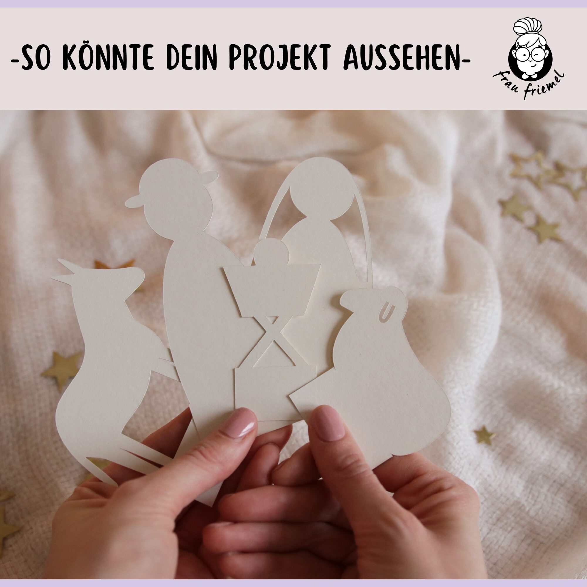 Plotterdatei Krippe ausgeplottet aus Tonkarton