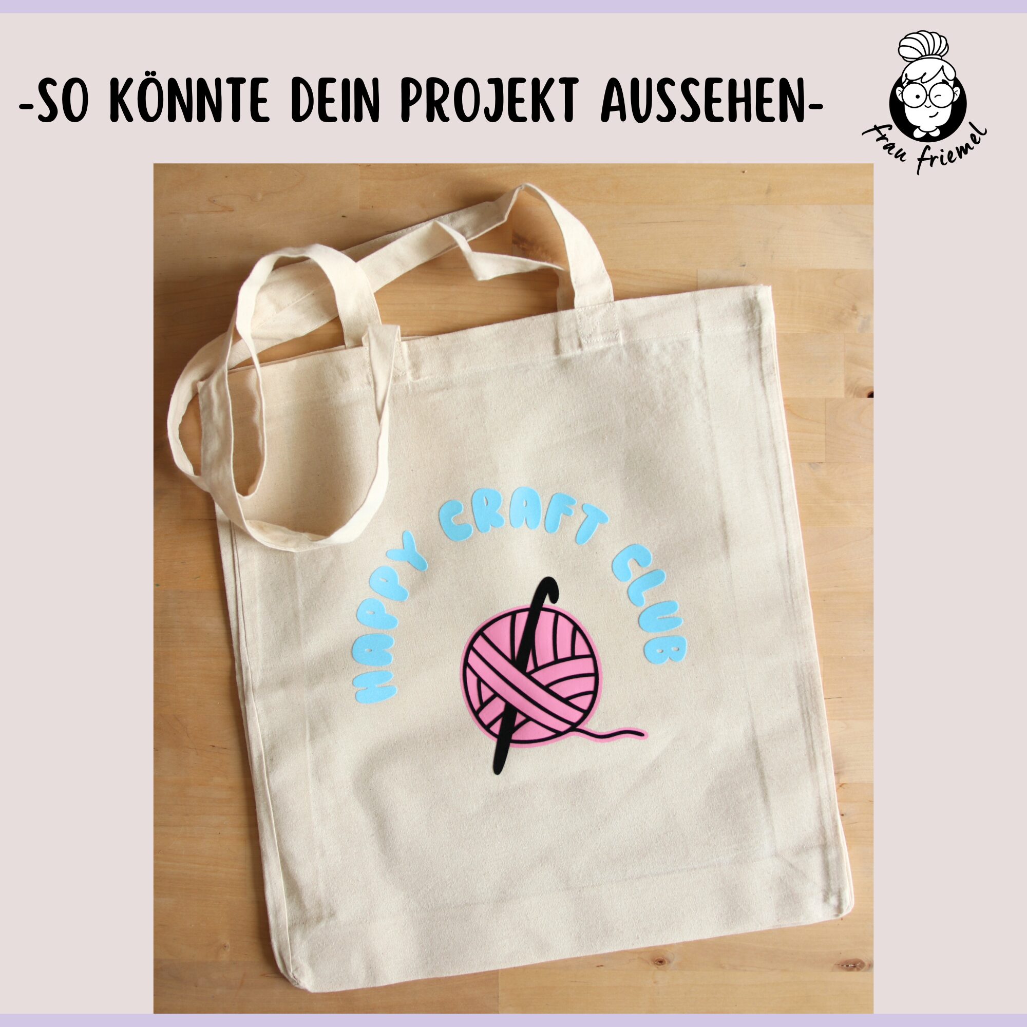 Plotterdatei Craft Club auf Beutel