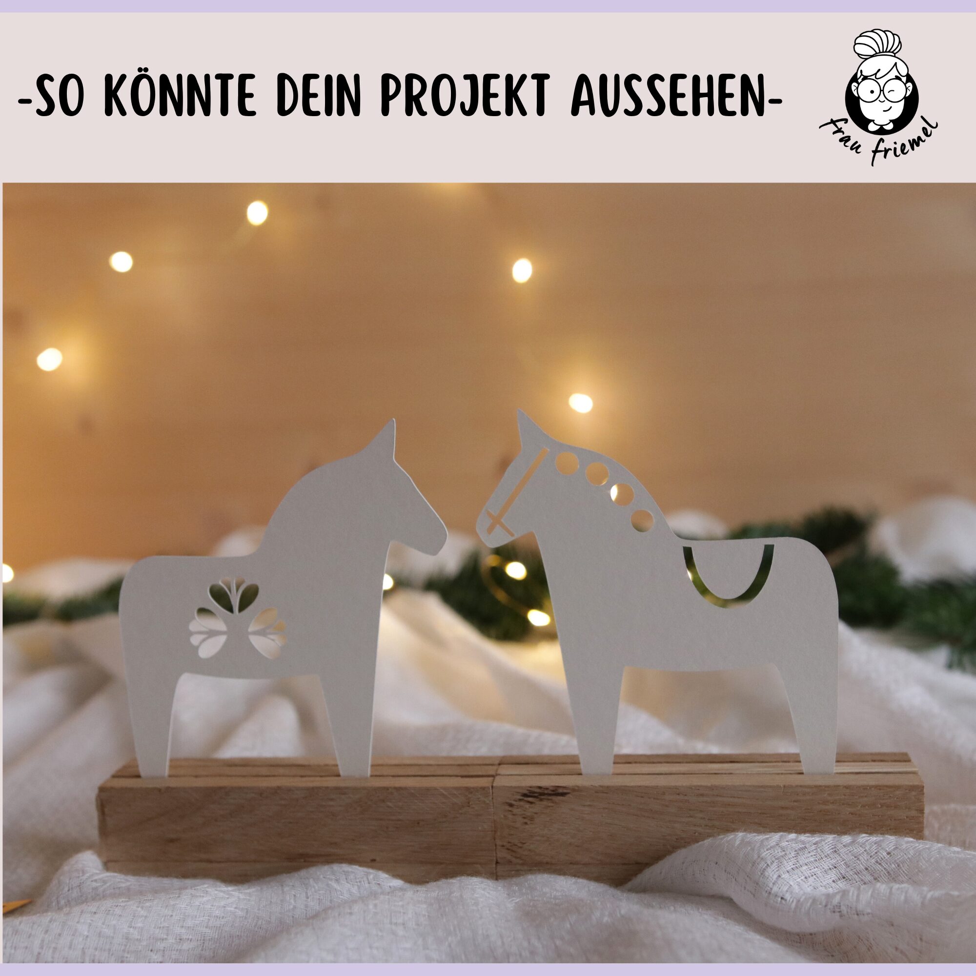 Plotterdatei Dahlapferde in Klötzchenhalter