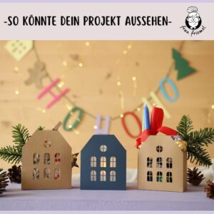 Plotterdatei Häuschenschachtel aus Tonkarton geplottet