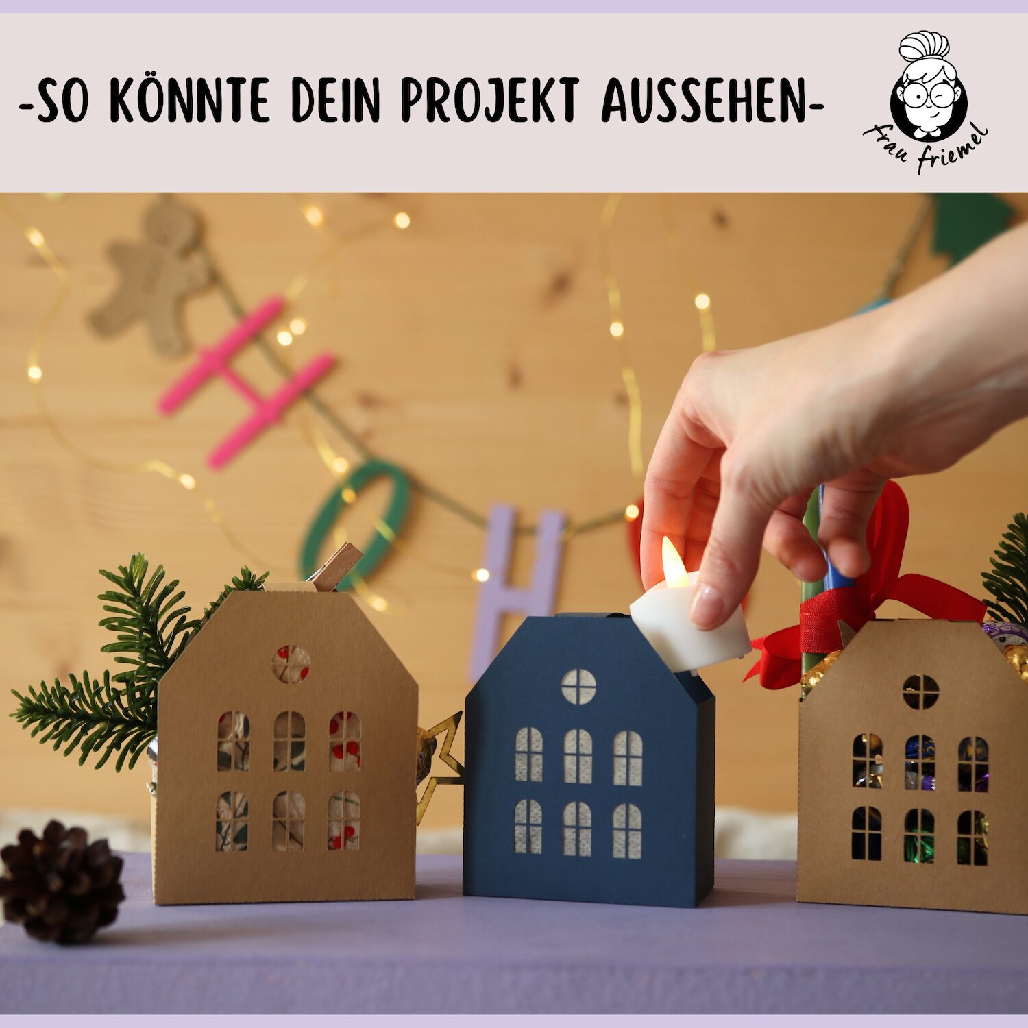 Plotterdatei Häuschenschachtel als Leuchthäuschen