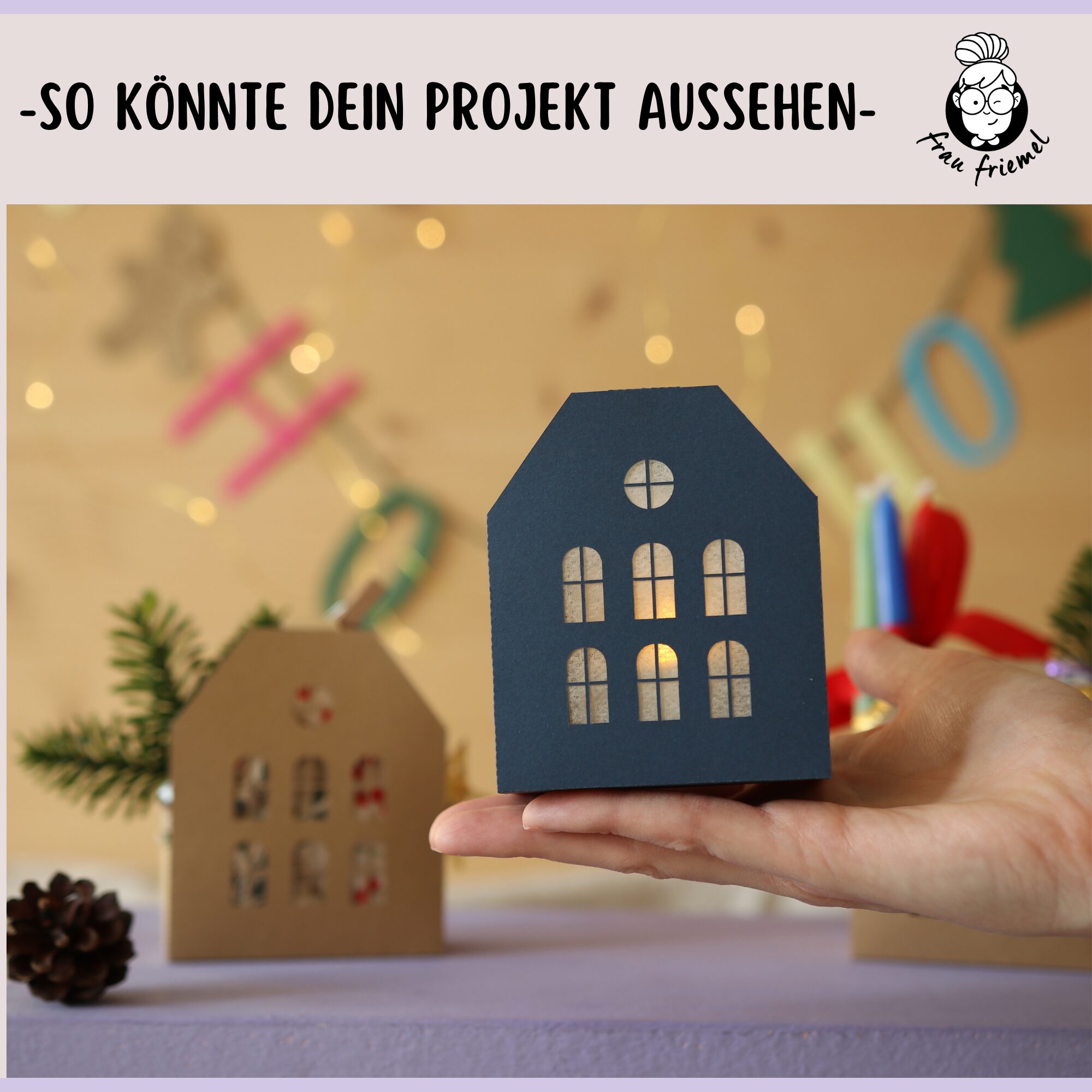 Plotterdatei Häuschenschachtel als Leuchthäuschen