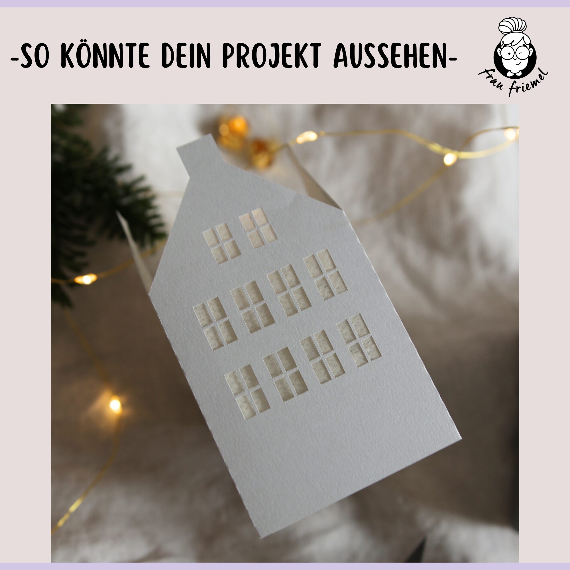 Plotterdatei Häuschenlaterne aus Tonpapier ausgeplottet