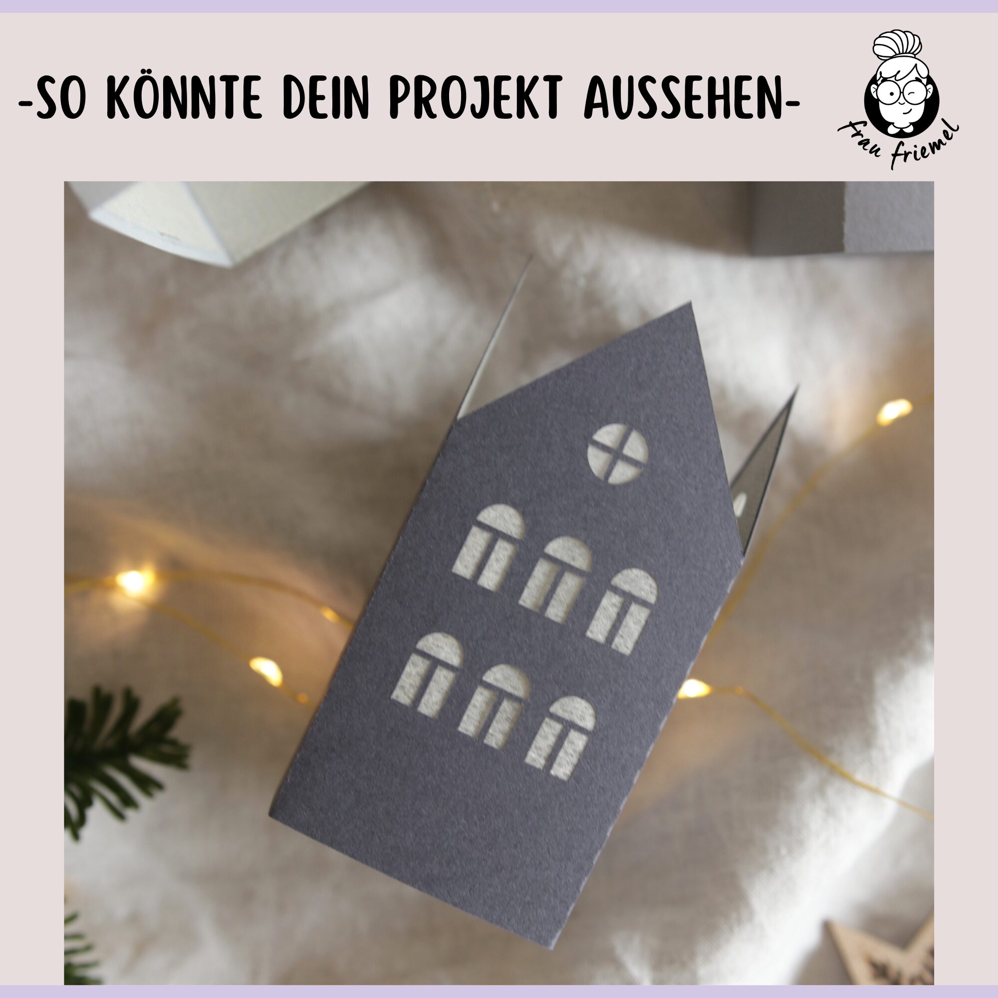 Plotterdatei Häuschenlaterne aus Tonpapier ausgeplottet