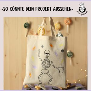 Plotterdatei Skelett auf Beutel