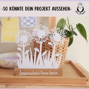 Plotterdatei Sonnenblumen in Klötzchenhalter