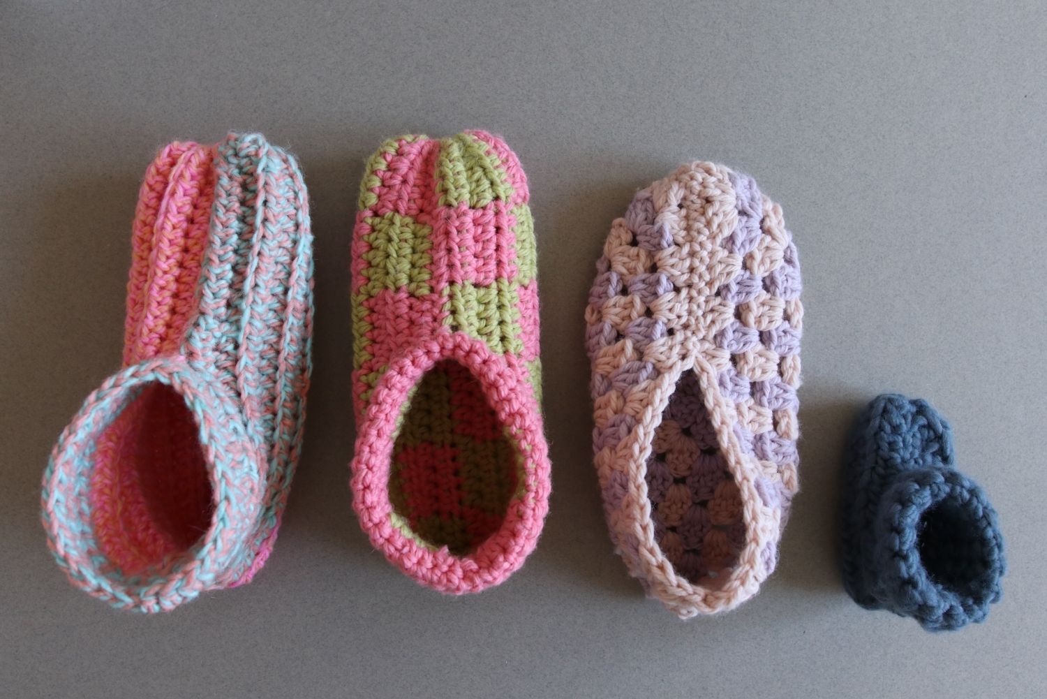 Hausschuhe häkeln - Größen