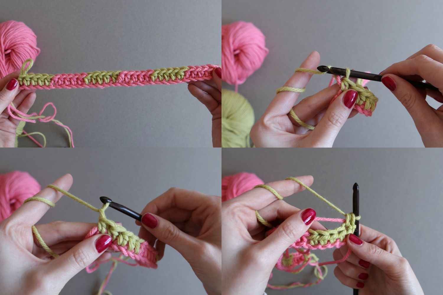 Karierte Häkelschuhe - neue Reihe ohne Farbwechsel Karierte Häkelschuhe - neue Reihe ohne Farbwechsel