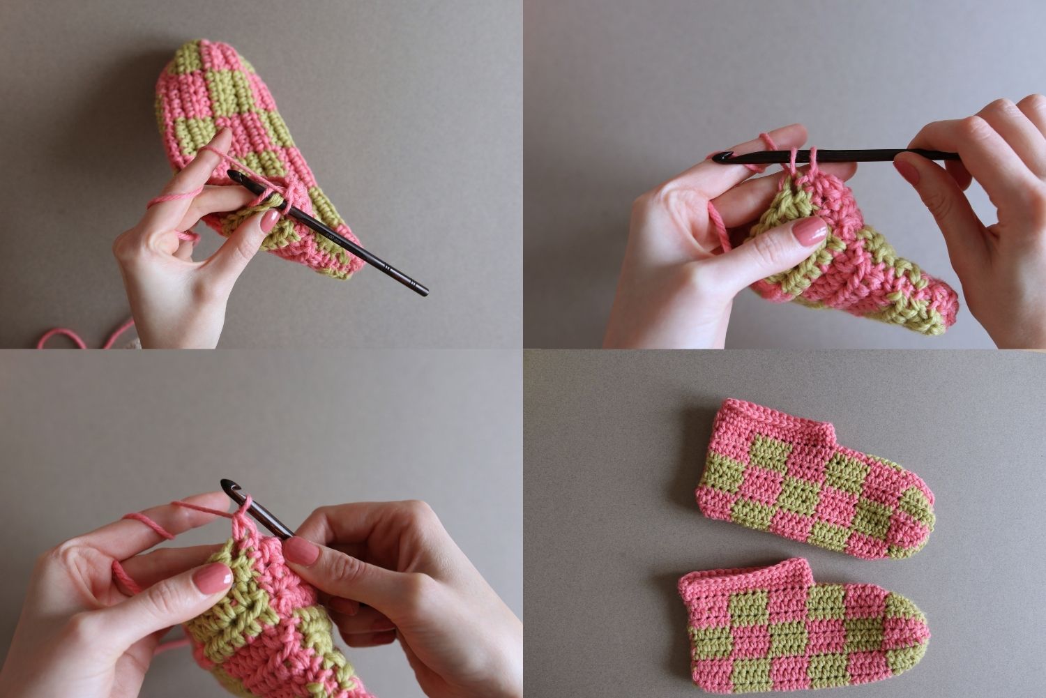 Hausschuhe häkeln - Rand Hausschuhe häkeln - Rand