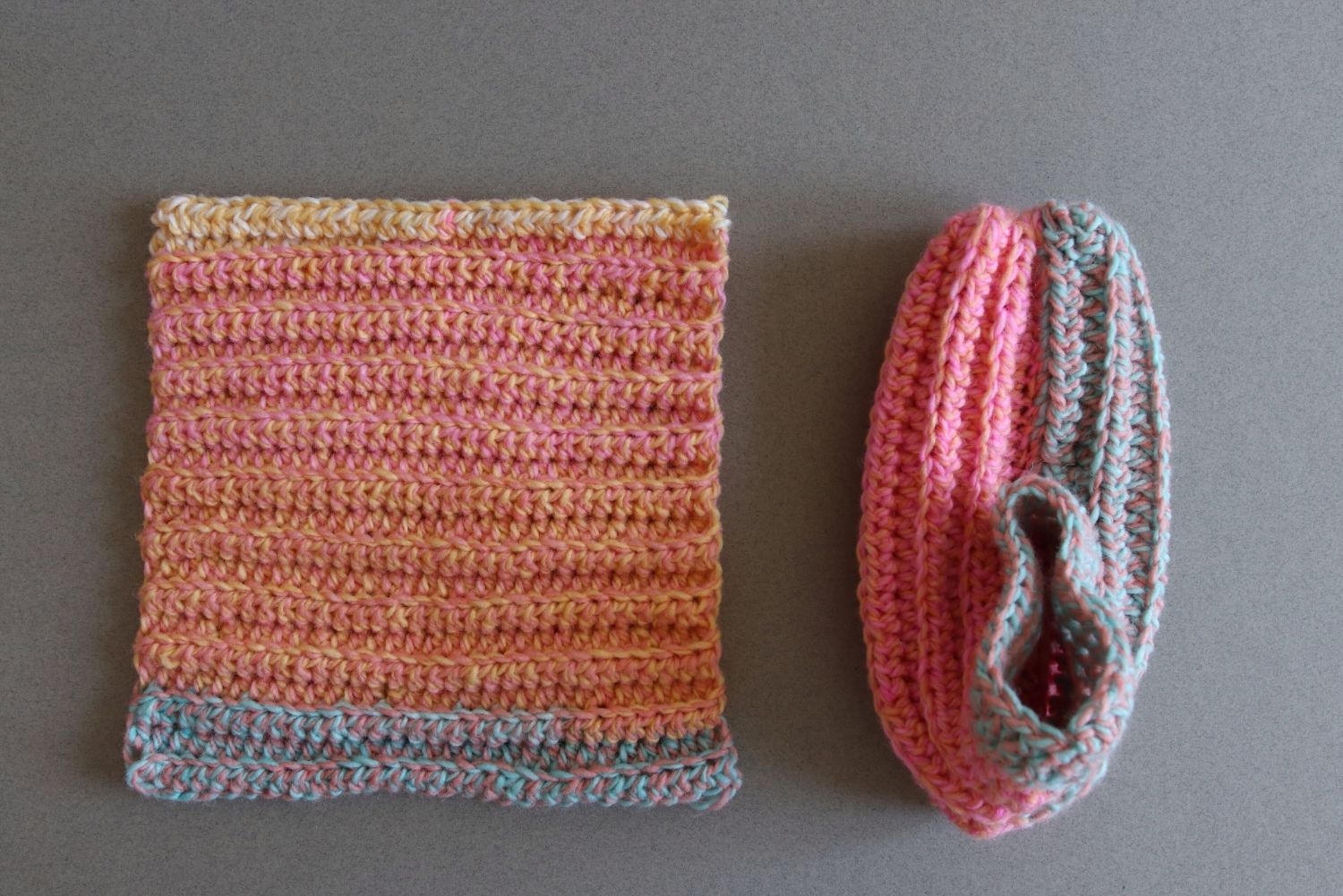 Häkelschuhe Rippenmuster